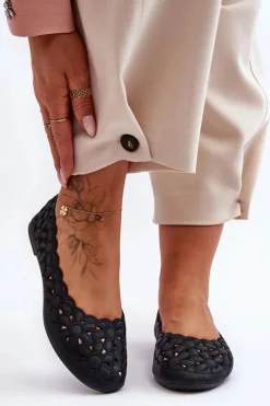 Discount Ażurowe Baleriny Damskie Czarne Visionary Damskie Baleriny Klasyczne