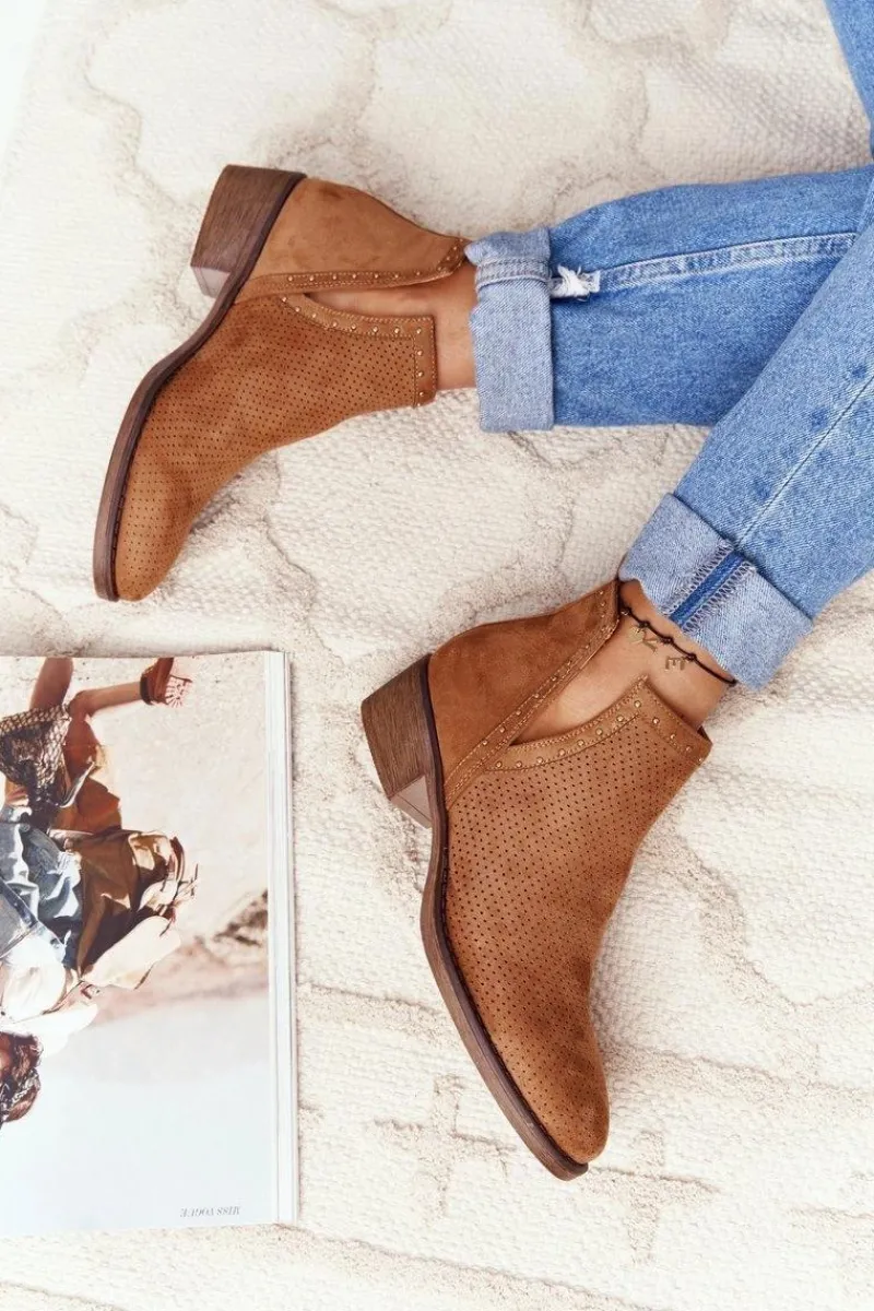 Sale Boto Ażurowe Botki Z Wycięciami Camel Clever