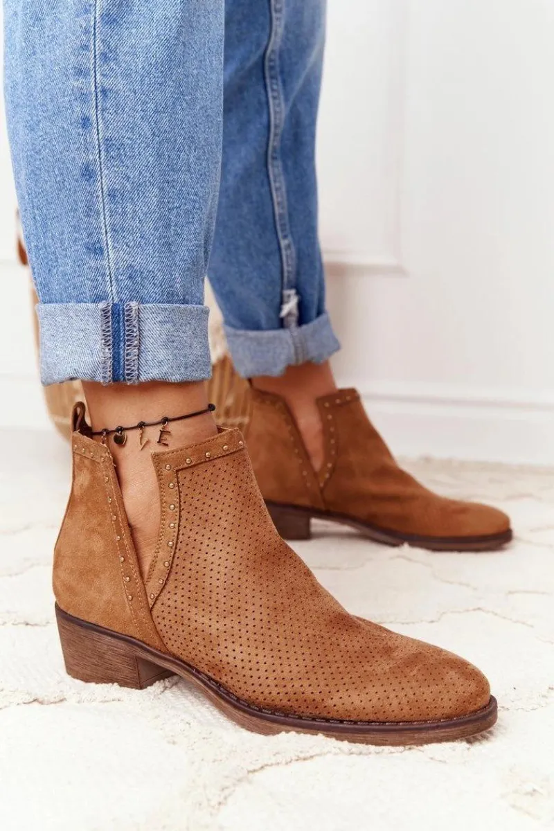 Sale Boto Ażurowe Botki Z Wycięciami Camel Clever