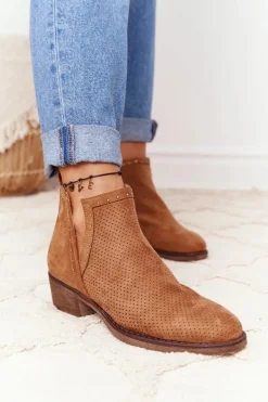 Sale Boto Ażurowe Botki Z Wycięciami Camel Clever