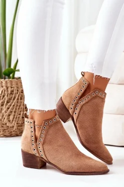 Discount Boto Ażurowe Botki Z Wycięciami Camel Western