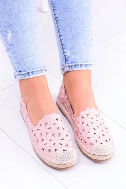 Hot Boto Ażurowe Espadryle W Kwiaty Lu Boo Różowe