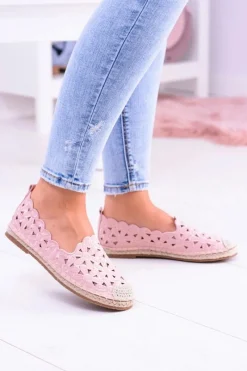 Hot Boto Ażurowe Espadryle W Kwiaty Lu Boo Różowe