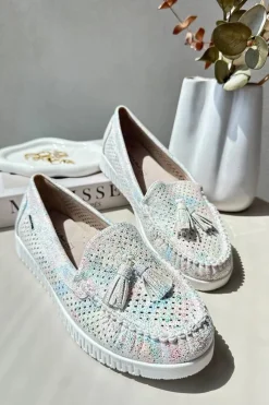 Clearance Boto Ażurowe Mokasyny Damskie Z Eko Skóry Multikolor Tinami