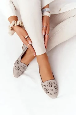 Mokasyny Damskie Zamszowe|Baleriny Klasyczne><noscript><img width=