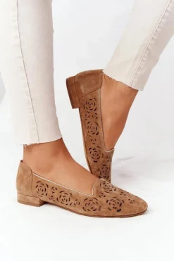 Hot Buty Sergio Leone Ażurowe Mokasyny Sergio Leone BL627 Rude