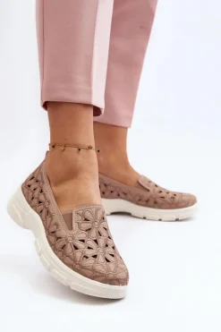 Sale Evento Ażurowe Półbuty Damskie Różowe Emilei Różowy