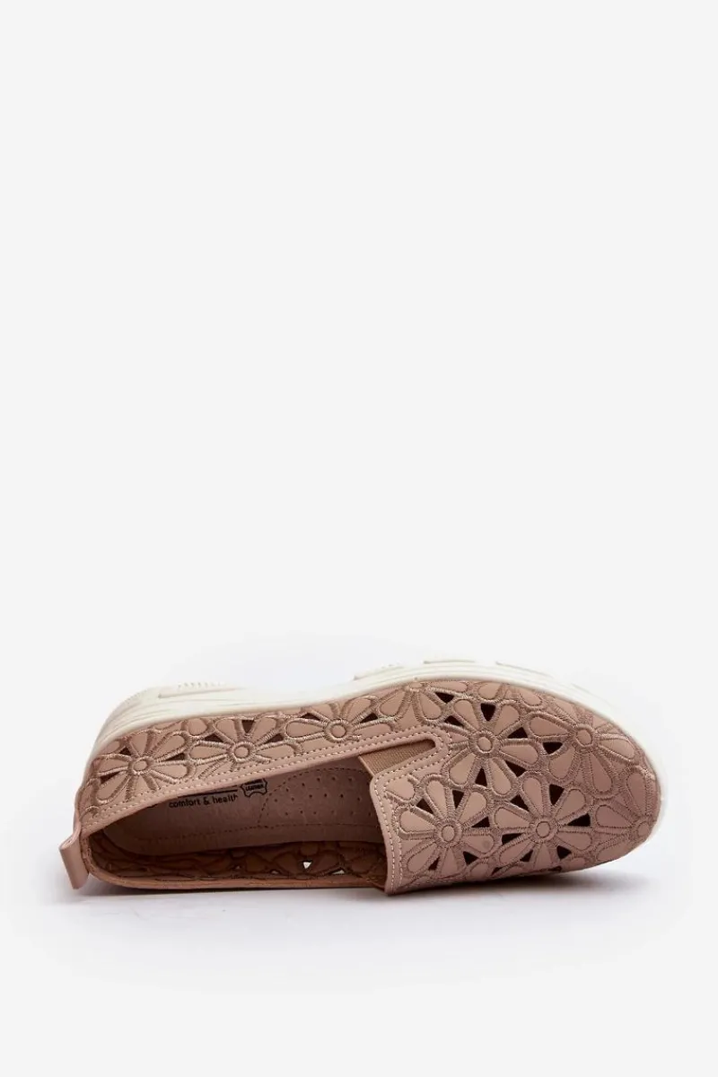 Sale Evento Ażurowe Półbuty Damskie Różowe Emilei Różowy