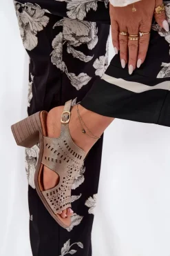 Sandały Ażurowe|Sandały Na Słupku><noscript><img width=