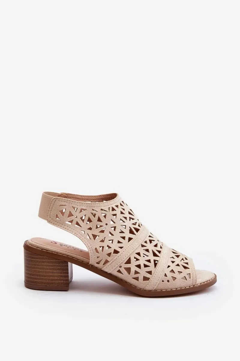 Sandały Ażurowe|Sandały Na Obcasie>Boto Ażurowe Sandały Na Obcasie Beżowe Serapina
