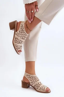 Sandały Ażurowe|Sandały Na Obcasie><noscript><img width=