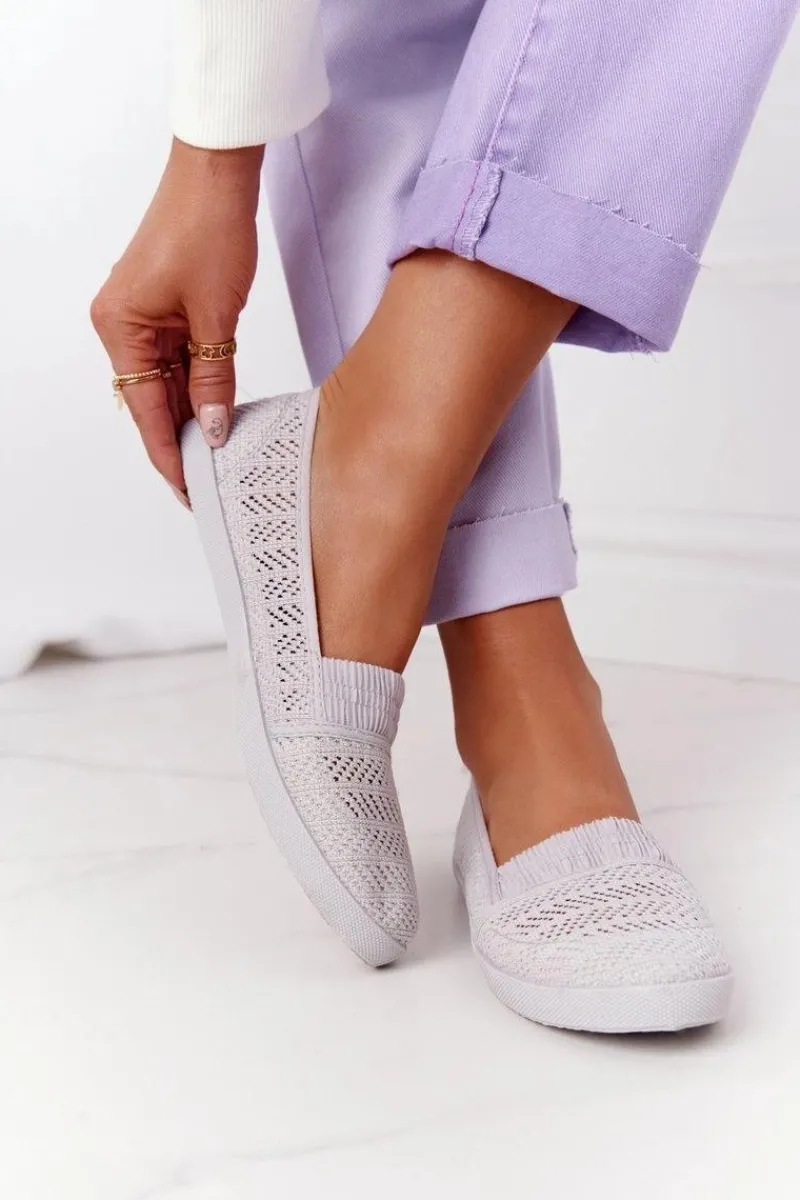 Trampki Damskie Slip-On>Boto Ażurowe Wsuwane Tenisówki Slip-On Szare Chillout
