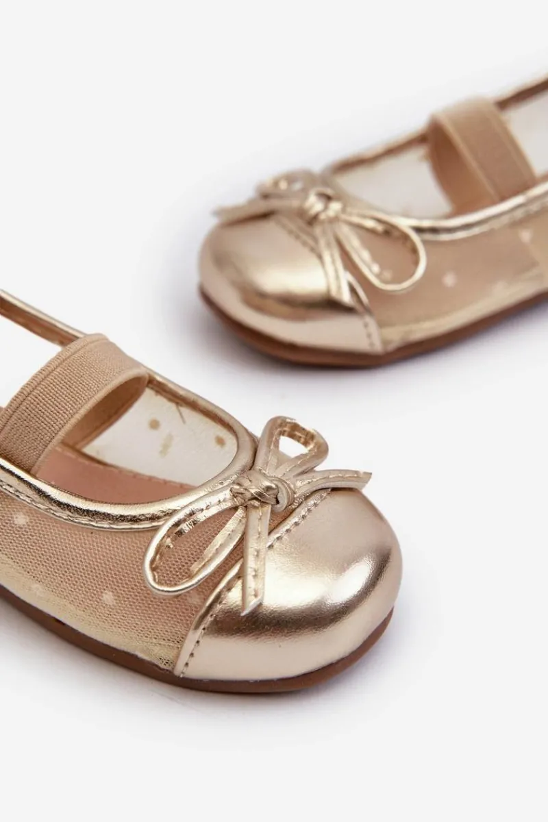 Online Boto Balerinki Dziecięce Z Kokardką Złote Jellema Złoty