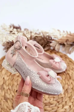 Balerinki Dziecięce>Boto Balerinki Dziecięce Z Kokardą Różowe Nanthea