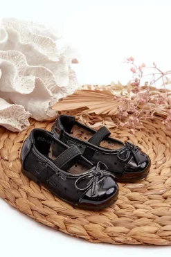 Outlet Balerinki Dziecięce Z Kokardką Czarne Jellema Dzieci Balerinki Dziecięce