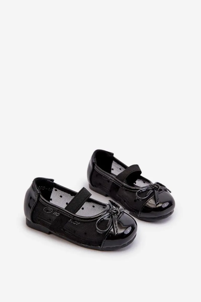 Outlet Balerinki Dziecięce Z Kokardką Czarne Jellema Dzieci Balerinki Dziecięce