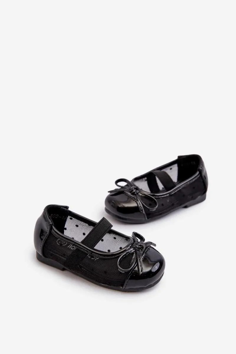 Outlet Balerinki Dziecięce Z Kokardką Czarne Jellema Dzieci Balerinki Dziecięce