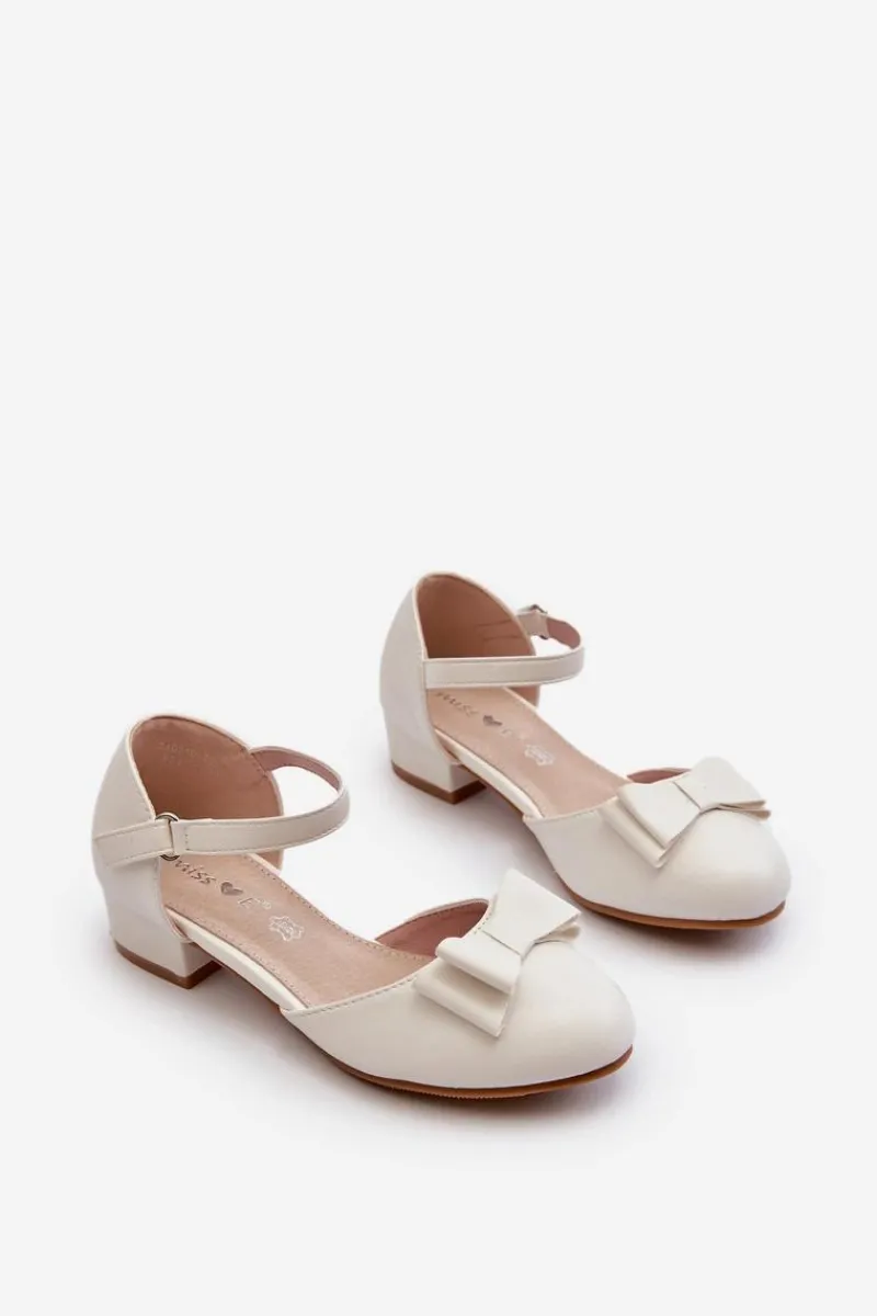 New Balerinki Dziewczęce Z Kokardą Białe Andarifa Dzieci Balerinki Dziecięce