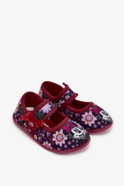 New Boto Balerinki Kapcie Dla Dziewczynek MINNIE MOUSE Bordowe Nomi