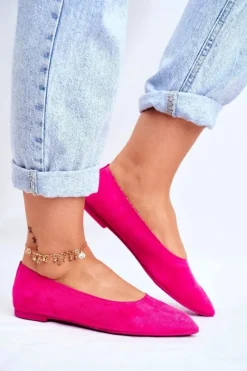 Baleriny Klasyczne>Boto Baleriny Damskie Eko-Zamsz Fuksja Bellissima