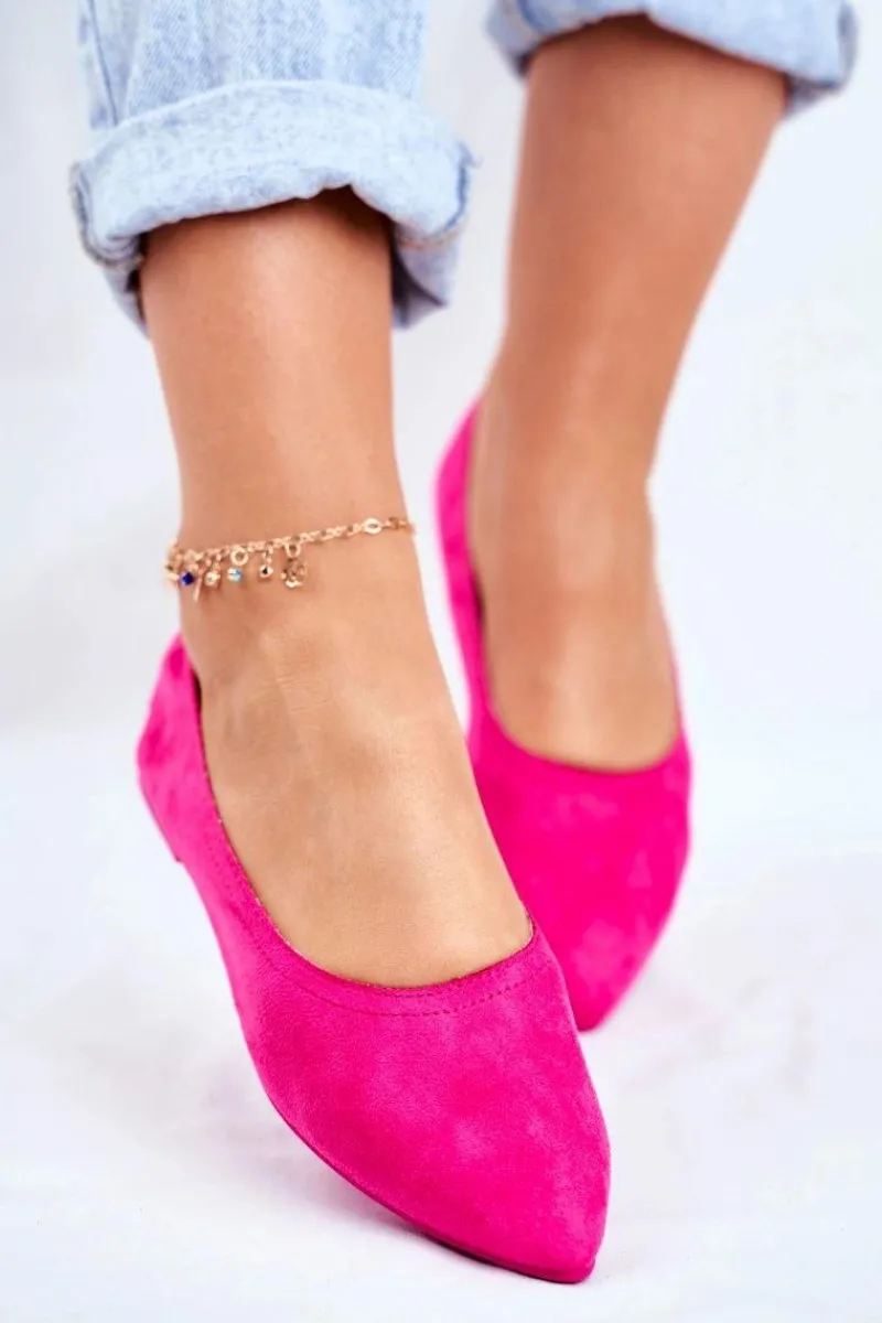 Baleriny Klasyczne>Boto Baleriny Damskie Eko-Zamsz Fuksja Bellissima