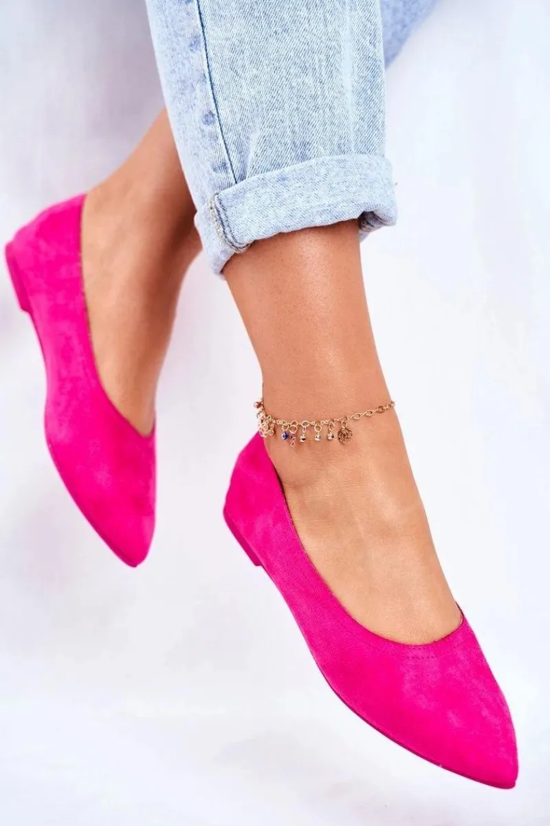 Baleriny Klasyczne>Boto Baleriny Damskie Eko-Zamsz Fuksja Bellissima