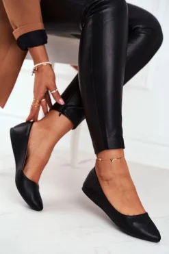 Baleriny Klasyczne>Boto Baleriny Damskie Eleganckie Czarne Maude