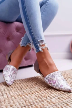 Discount Laura Messi Baleriny Damskie 1110 Skóra Ciemnoszare Augure