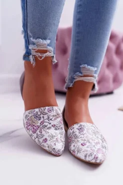 Discount Laura Messi Baleriny Damskie 1110 Skóra Ciemnoszare Augure