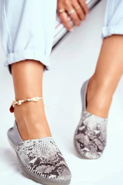 Baleriny Skórzane|Baleriny Klasyczne>Maciejka Baleriny Damskie Skórzane Szare 01930-66/00-0