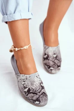 Baleriny Skórzane|Baleriny Klasyczne></noscript>Maciejka Baleriny Damskie Skórzane Szare 01930-66/00-0