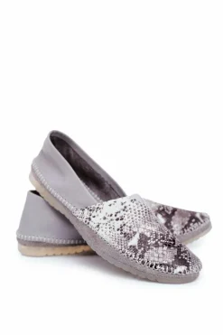 Baleriny Skórzane|Baleriny Klasyczne></noscript>Maciejka Baleriny Damskie Skórzane Szare 01930-66/00-0