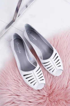 Discount Maciejka Baleriny Damskie Skórzane Odkryte Palce 03497-59