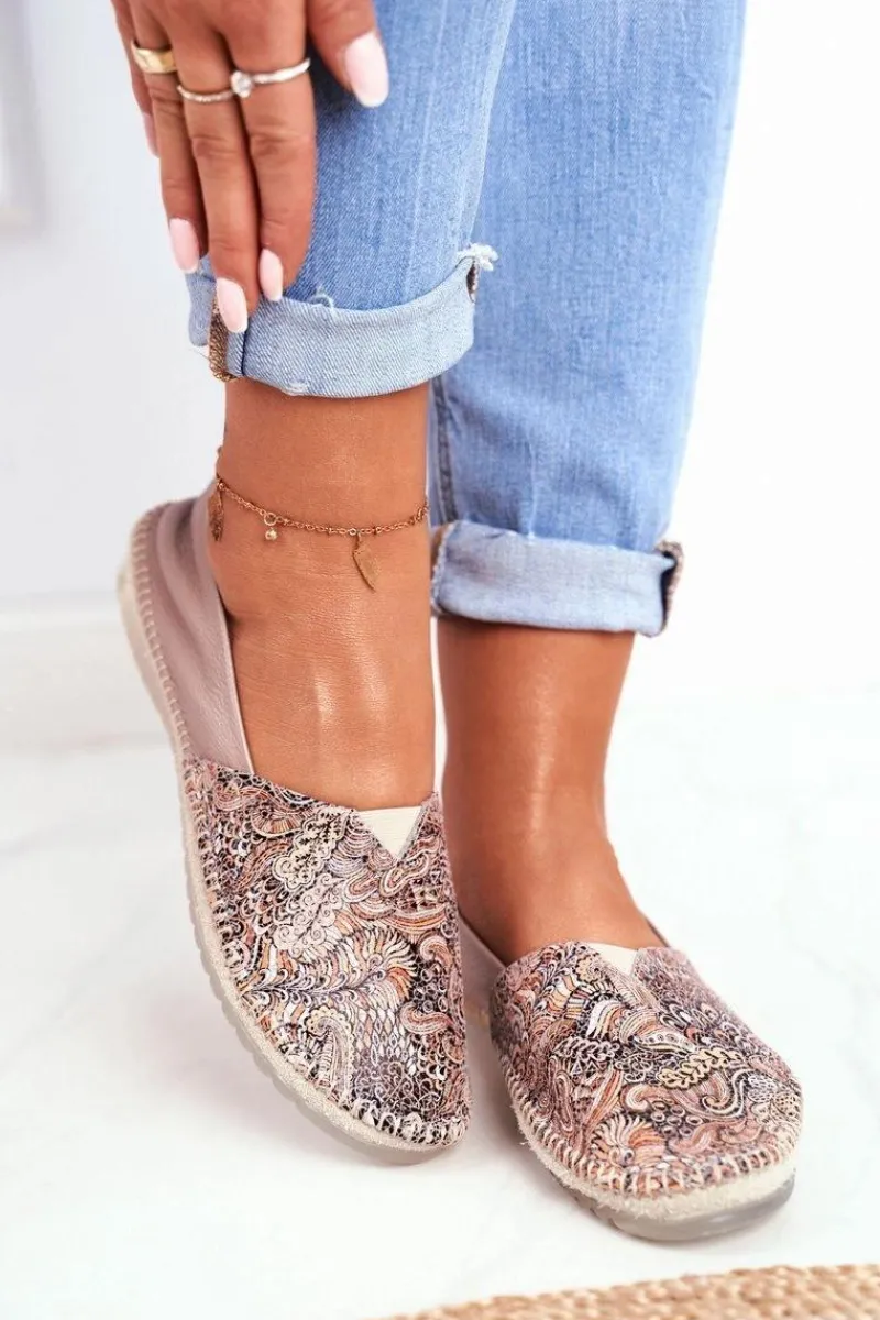 Baleriny Skórzane|Baleriny Klasyczne>Maciejka Baleriny Damskie Skórzane Beżowe 01930-59/00-0