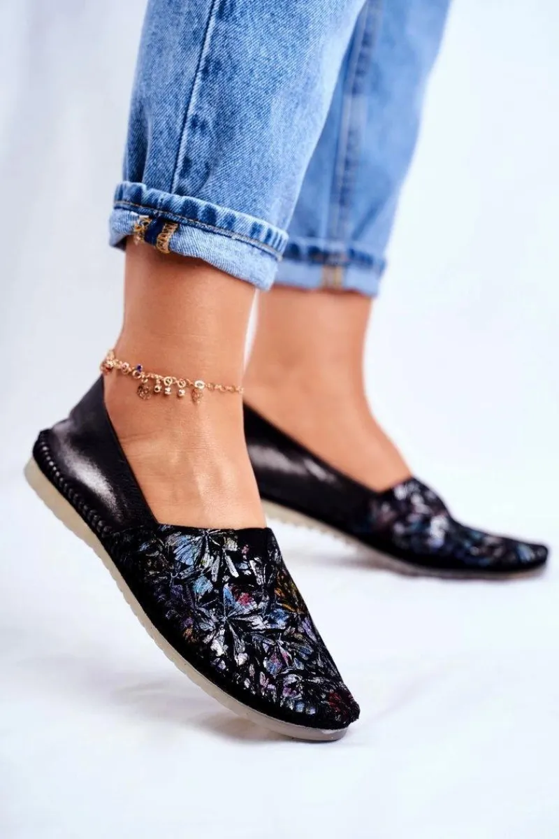 Sale Maciejka Baleriny Damskie Skórzane Czarne 01930-70/00-0