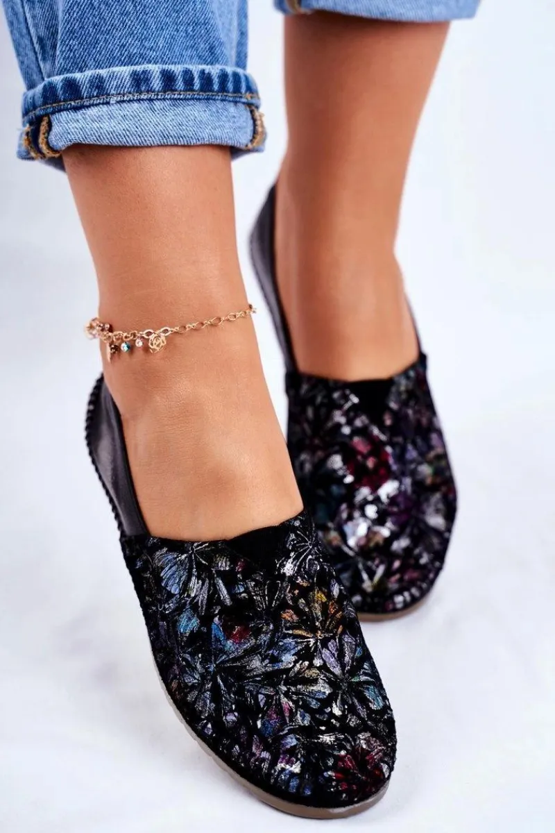 Sale Maciejka Baleriny Damskie Skórzane Czarne 01930-70/00-0