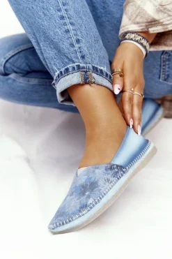 Sale Baleriny Damskie Niebieskie 01930-72/00-0 Damskie Baleriny Skórzane|Baleriny Klasyczne