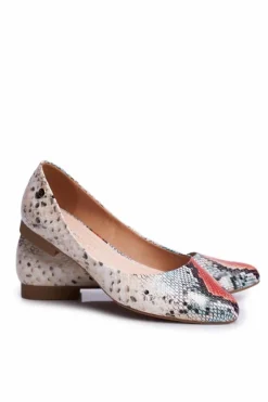 Online Buty Sergio Leone Baleriny Damskie Sergio Leone Czerwony Wąż BL611 Nemsis