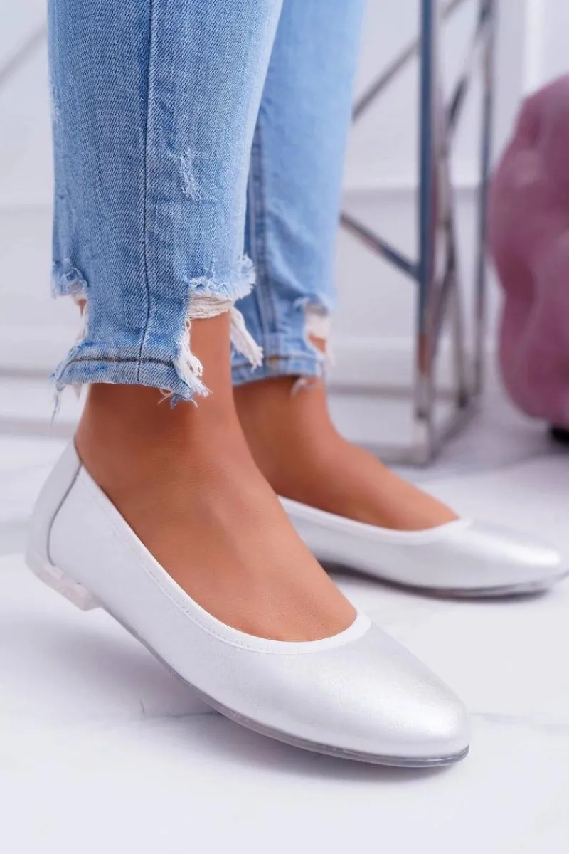 Sale Buty Sergio Leone Baleriny Damskie Sergio Leone Srebrne Plex