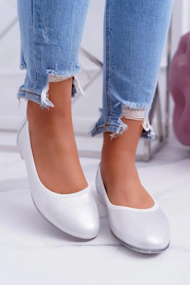 Sale Buty Sergio Leone Baleriny Damskie Sergio Leone Srebrne Plex