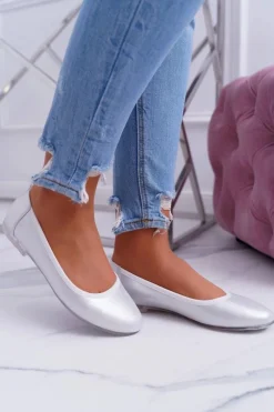 Sale Buty Sergio Leone Baleriny Damskie Sergio Leone Srebrne Plex