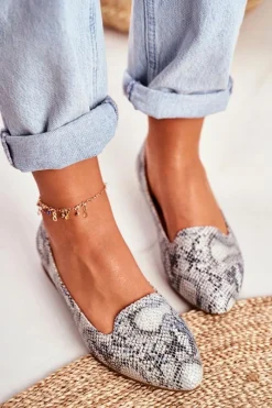 Baleriny Klasyczne>Buty Sergio Leone Baleriny Damskie Sergio Leone Biały Wąż BL610