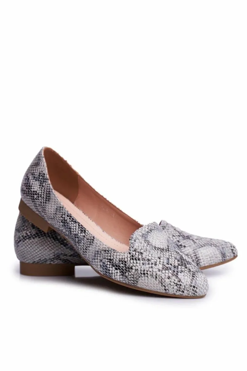 Baleriny Klasyczne>Buty Sergio Leone Baleriny Damskie Sergio Leone Biały Wąż BL610