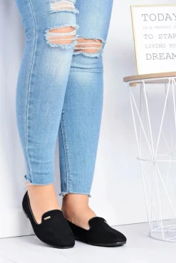 Baleriny Klasyczne>Boto Baleriny Damskie Zamszowe Czarne Neala