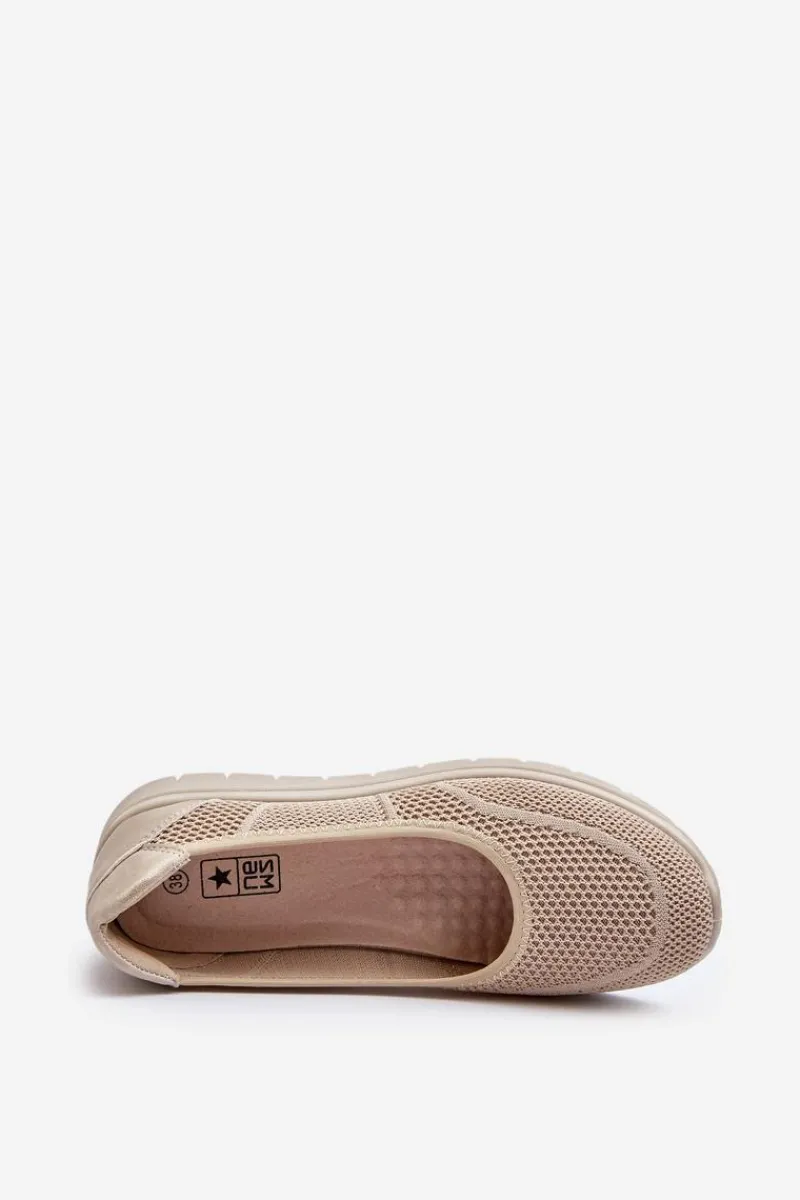 Online Baleriny Na Platformie I Koturnie Beżowe Aviaba Damskie Baleriny Klasyczne