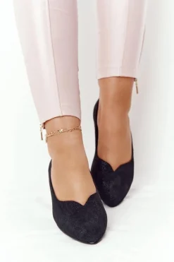 Mokasyny Damskie Zamszowe|Baleriny Klasyczne></noscript>Buty damskie Vinceza Baleriny Na Srebrnym Obcasie Vinceza 21-10601 Czarne