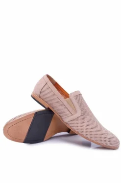 Discount Beżowe Wsuwane Mokasyny Męskie Bednarek Munero Męskie Mokasyny Wsuwane