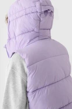 Best 4F Bezrękawnik Damski Puchowy Z Kapturem WAW24TVJAF141-52S Fioletowy