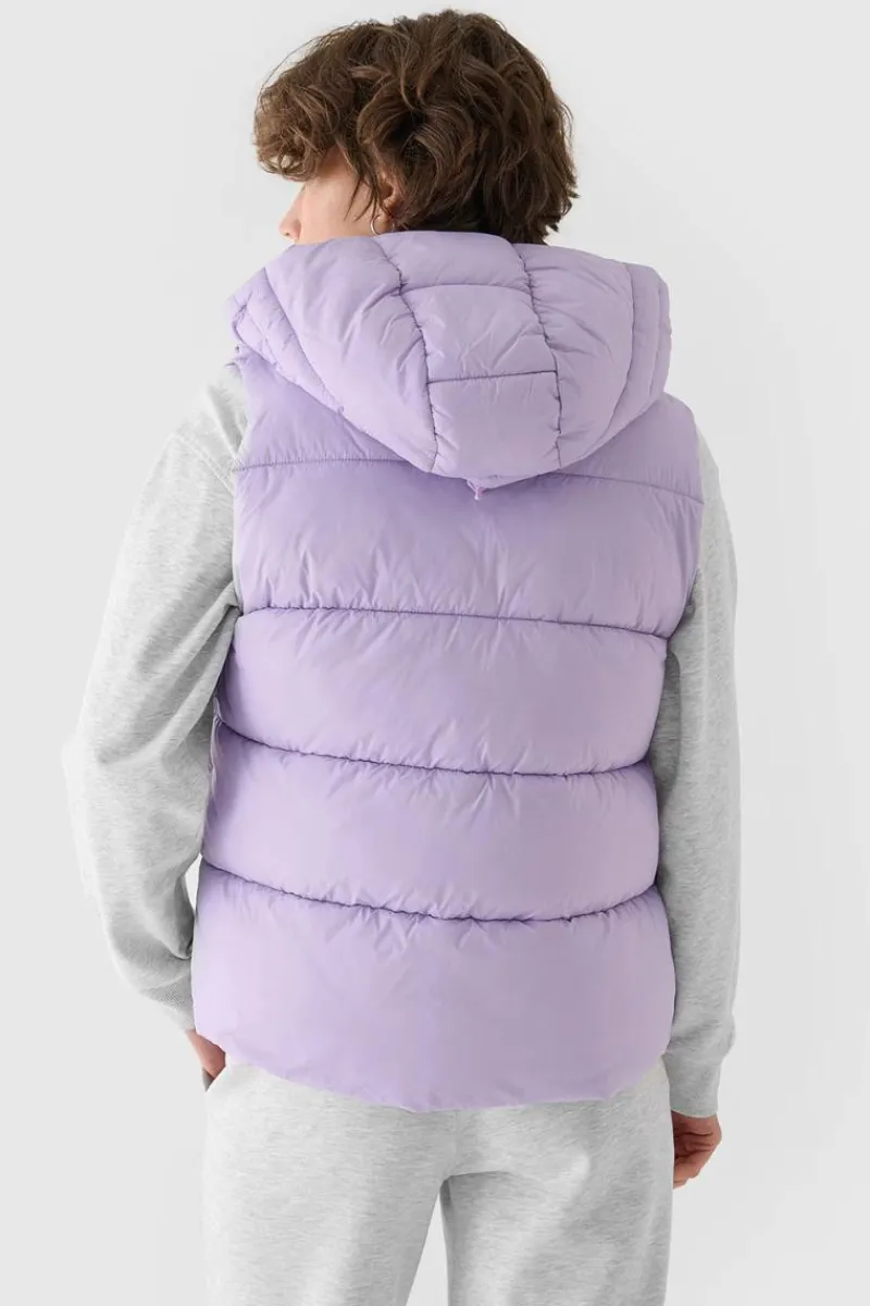 Best 4F Bezrękawnik Damski Puchowy Z Kapturem WAW24TVJAF141-52S Fioletowy