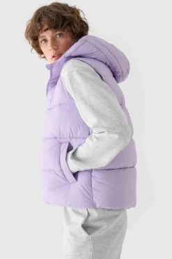 Best 4F Bezrękawnik Damski Puchowy Z Kapturem WAW24TVJAF141-52S Fioletowy